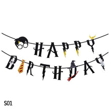 Load image into Gallery viewer, Cartoon Birthday Banner Happy Birthday Latex Balloons Cake Topper Baby Shower Birthday Party Decor Hanging Bunting Kids Favors