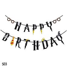 Load image into Gallery viewer, Cartoon Birthday Banner Happy Birthday Latex Balloons Cake Topper Baby Shower Birthday Party Decor Hanging Bunting Kids Favors